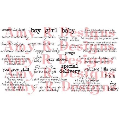 CC Designs - Cling Mounted Rubber Stamps - Baby Sentiments
