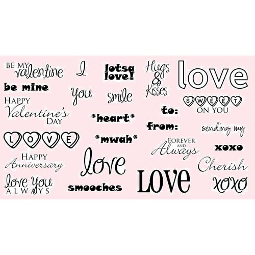 CC Designs - Cling Mounted Rubber Stamps - All About Love Sentiments