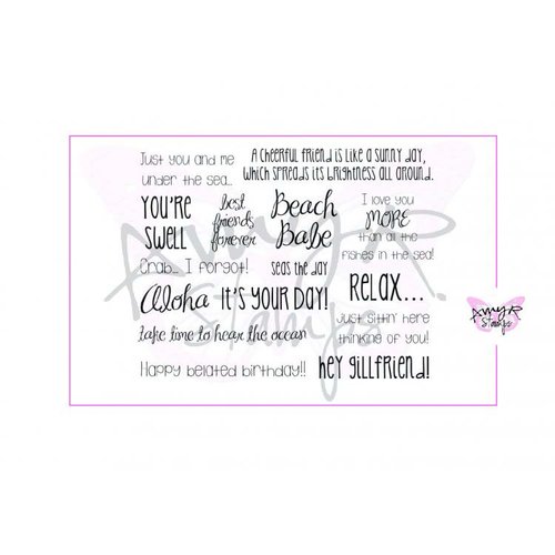 CC Designs - Cling Mounted Rubber Stamps - Oh So Beachy Sentiments