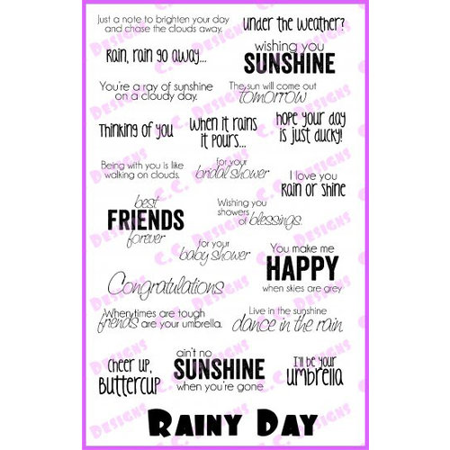 CC Designs - Cling Mounted Rubber Stamps - Rainy Day Sentiments