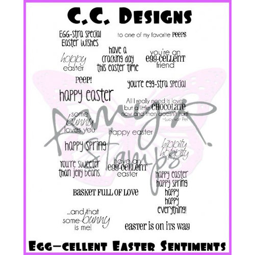 CC Designs - Cling Mounted Rubber Stamps - Egg-cellent Easter Sentiments