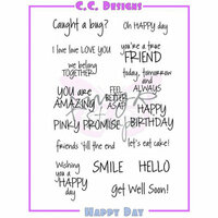 CC Designs - Cling Mounted Rubber Stamps - Happy Day Sentiments