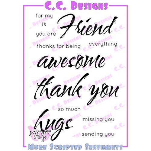 CC Designs - Cling Mounted Rubber Stamps - More Scripted Sentiments