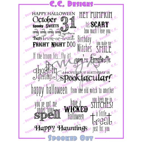 CC Designs - Halloween - Cling Mounted Rubber Stamps - Spooked Out