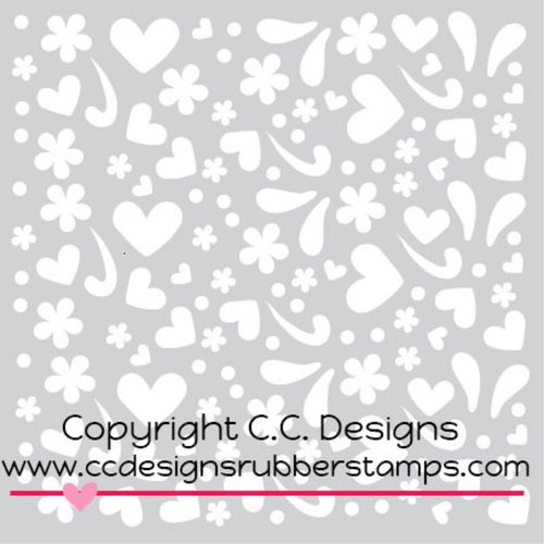 CC Designs - 6 x 6 Stencil - Girl Doodles