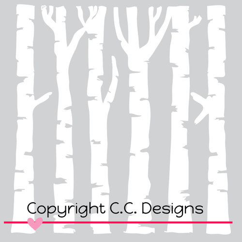 CC Designs - 6 x 6 Stencil - Birch Trees