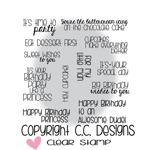 CC Designs - Clear Acrylic Stamps - Happy Birthday Sentiments
