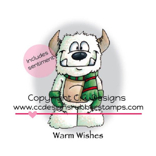 CC Designs - Doodle Dragon Collection - Christmas - Cling Mounted Rubber Stamps - Warm Wishes