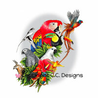 CC Designs - DoveArt Studio Collection - Cling Mounted Rubber Stamps - Bird Aviary