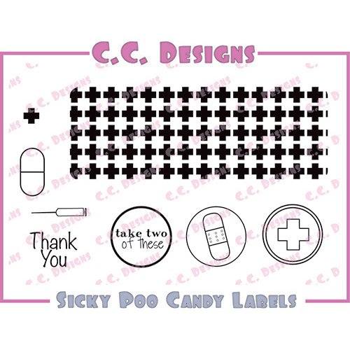 CC Designs - Cling Mounted Rubber Stamps - Sicky Poo Candy Labels