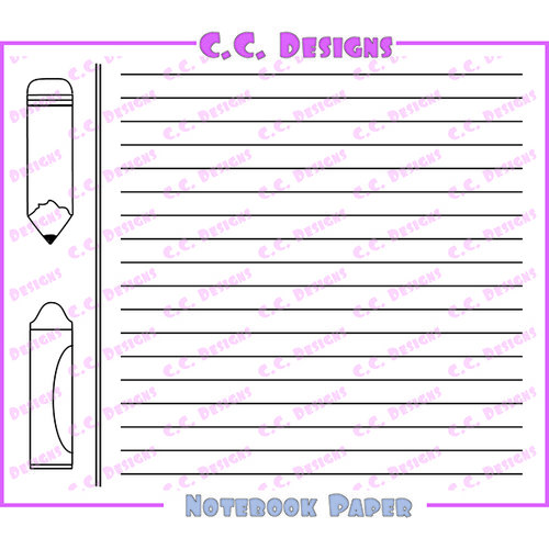 CC Designs - Cling Mounted Rubber Stamps - Notebook Paper Background
