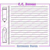 CC Designs - Cling Mounted Rubber Stamps - Notebook Paper Background