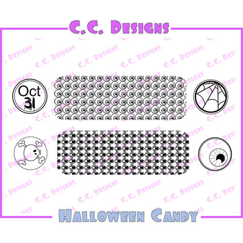 CC Designs - Cling Mounted Rubber Stamps - Halloween Candy Labels
