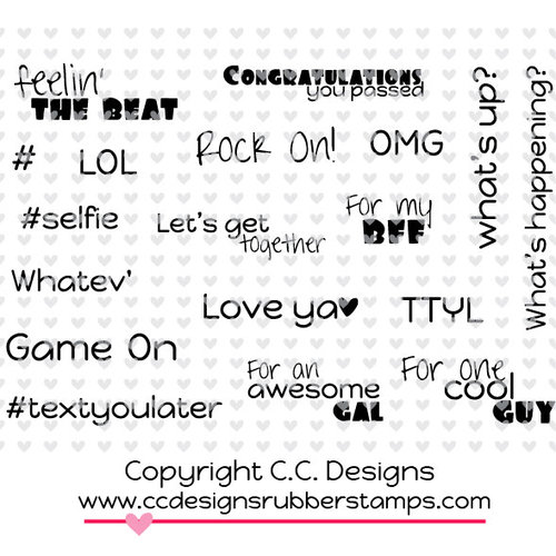 CC Designs - Cling Mounted Rubber Stamps - Hashtag Sentiments