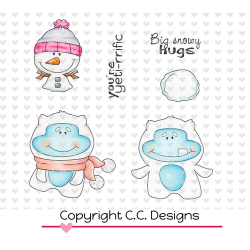 CC Designs - Meoples Collection - Cling Mounted Rubber Stamps - Yeti Fun