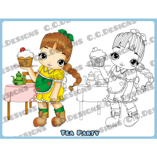 CC Designs - Cling Mounted Rubber Stamps - Tea Party Sophie