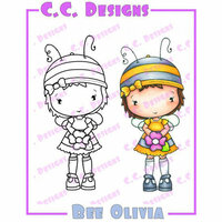 CC Designs - Swiss Pixie Collection - Cling Mounted Rubber Stamps - Bee Olivia