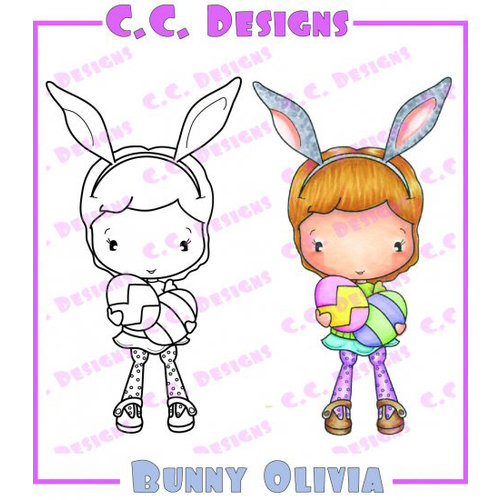 CC Designs - Swiss Pixie Collection - Cling Mounted Rubber Stamps - Bunny Olivia