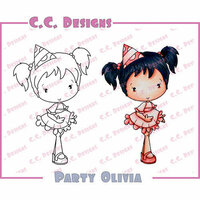 CC Designs - Swiss Pixie Collection - Cling Mounted Rubber Stamps - Party Olivia