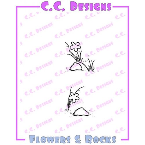 CC Designs - Cling Mounted Rubber Stamps - Flowers and Rocks