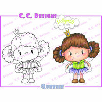 CC Designs - Pollycraft Collection - Cling Mounted Rubber Stamps - Queenie