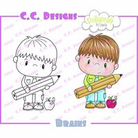 CC Designs - Pollycraft Collection - Cling Mounted Rubber Stamps - Brain
