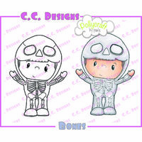 CC Designs - Pollycraft Collection - Halloween - Cling Mounted Rubber Stamps - Bones