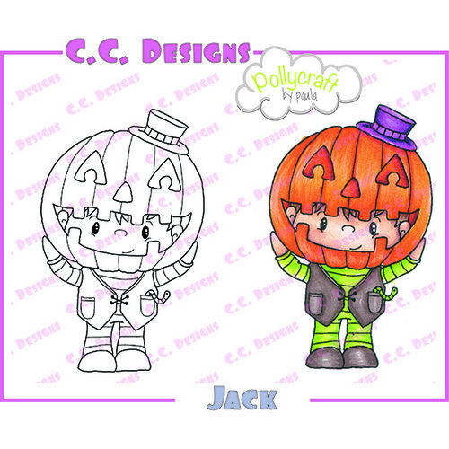 CC Designs - Pollycraft Collection - Halloween - Cling Mounted Rubber Stamps - Jack