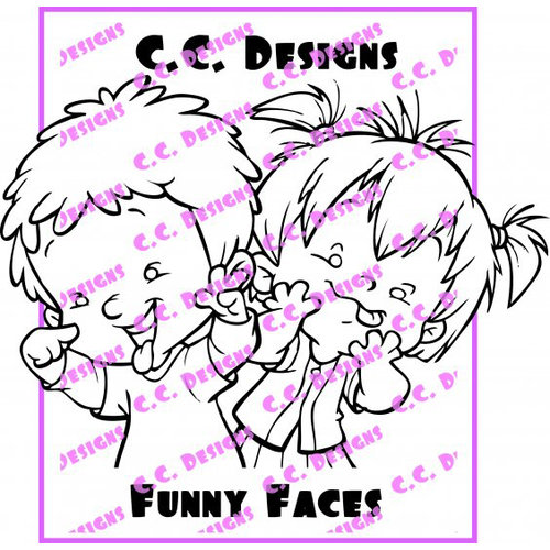 CC Designs - Robertos Rascals Collection - Cling Mounted Rubber Stamps - Funny Faces