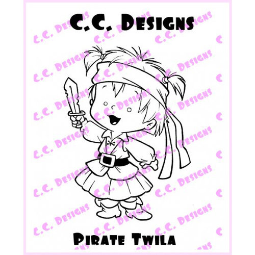 CC Designs - Robertos Rascals Collection - Cling Mounted Rubber Stamps - Pirate Twila