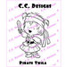 CC Designs - Robertos Rascals Collection - Cling Mounted Rubber Stamps - Pirate Twila