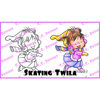 CC Designs - Robertos Rascals Collection - Cling Mounted Rubber Stamps - Skating Twila