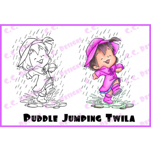 CC Designs - Robertos Rascals Collection - Cling Mounted Rubber Stamps - Puddle Jumping Twila