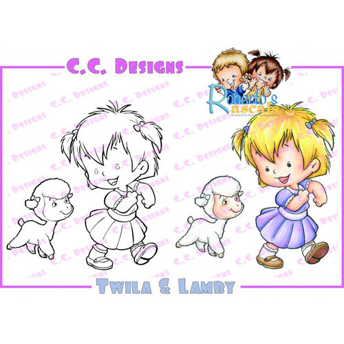 CC Designs - Robertos Rascals Collection - Cling Mounted Rubber Stamps - Twila and Lamby