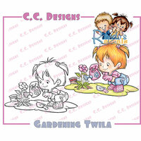 CC Designs - Robertos Rascals Collection - Cling Mounted Rubber Stamps - Gardening Twila