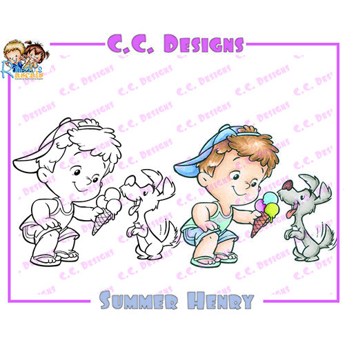 CC Designs - Robertos Rascals Collection - Cling Mounted Rubber Stamps - Summer Henry