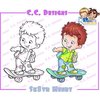 CC Designs - Robertos Rascals Collection - Cling Mounted Rubber Stamps - Sk8tr Henry