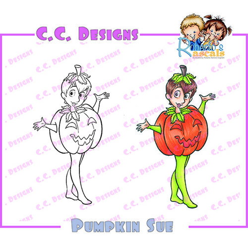 CC Designs - Robertos Rascals Collection - Halloween - Cling Mounted Rubber Stamps - Pumpkin Sue
