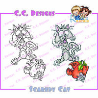 CC Designs - Robertos Rascals Collection - Halloween - Cling Mounted Rubber Stamps - Scaredy Cat