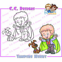 CC Designs - Robertos Rascals Collection - Halloween - Cling Mounted Rubber Stamps - Vampire Henry
