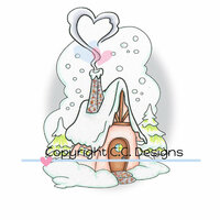 CC Designs - Robertos Rascals Collection - Cling Mounted Rubber Stamps - Winter Cottage