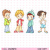 CC Designs - Robertos Rascals Collection - Cling Mounted Rubber Stamps - 4 Seasons Boys