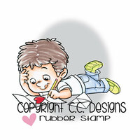 CC Designs - Robertos Rascals Collection - Cling Mounted Rubber Stamps - Henry Writing Valentines