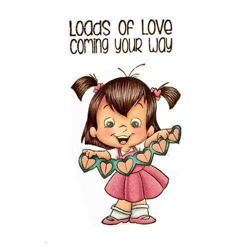 CC Designs - Robertos Rascals Collection - Cling Mounted Rubber Stamps - String of Hearts