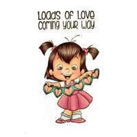CC Designs - Robertos Rascals Collection - Cling Mounted Rubber Stamps - String of Hearts