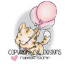 CC Designs - Rustic Sugar Collection - Cling Mounted Rubber Stamps - 3 Balloons Kitty