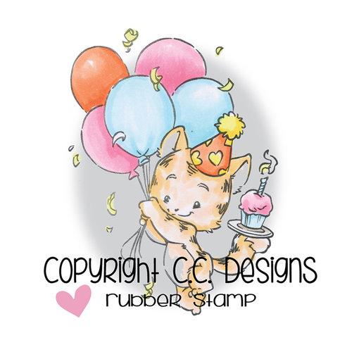 CC Designs - Rustic Sugar Collection - Cling Mounted Rubber Stamps - Party Kitty