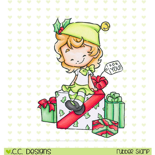CC Designs - Rustic Sugar Collection - Christmas - Cling Mounted Rubber Stamps - Elf Cinnamon