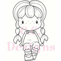 CC Designs - Swiss Pixie Collection - Cling Mounted Rubber Stamps - Cute Birgitta