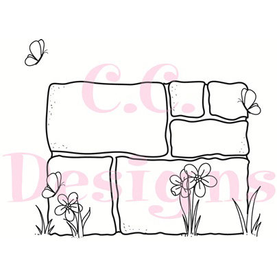 CC Designs - Swiss Pixie Collection - Cling Mounted Rubber Stamps - Stone Wall